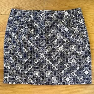 J. Crew Geometric Print Pencil Mini Skirt